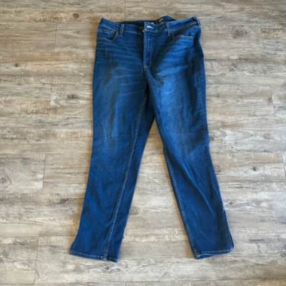 Old Navy Rockstar 360 Stretch Super-Skinny Side-Slit Jeans Size 16 Dark Wash - Picture 1 of 4